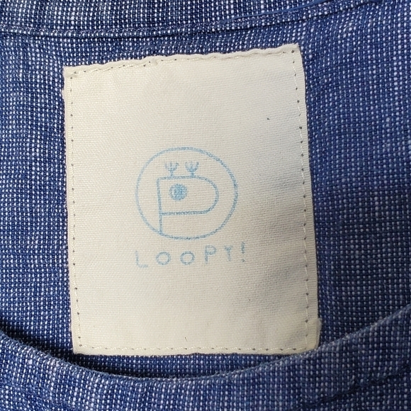 Loopy Environmentally Friendly Christmas Tree Holiday Linen Mini Dress - Picture 8 of 11